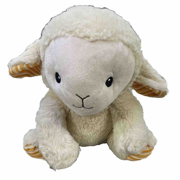 Spark Create Cream Baby Lamb Rattle Crinkle Ears Soft Eyes Stuffed Plush Toy 10" - Picture 2 of 11
